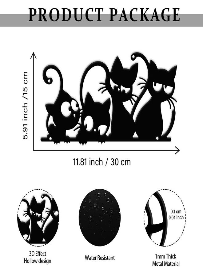 ACRNIGHEET Cat Metal Wall Art Decor Home Wall Decor Minimalist Cute Cat Wall Decor Black Cat Wall Decorations Modern Wall Hanging Decor for Living Room Bedroom Kitchen Garden Black - Image 2